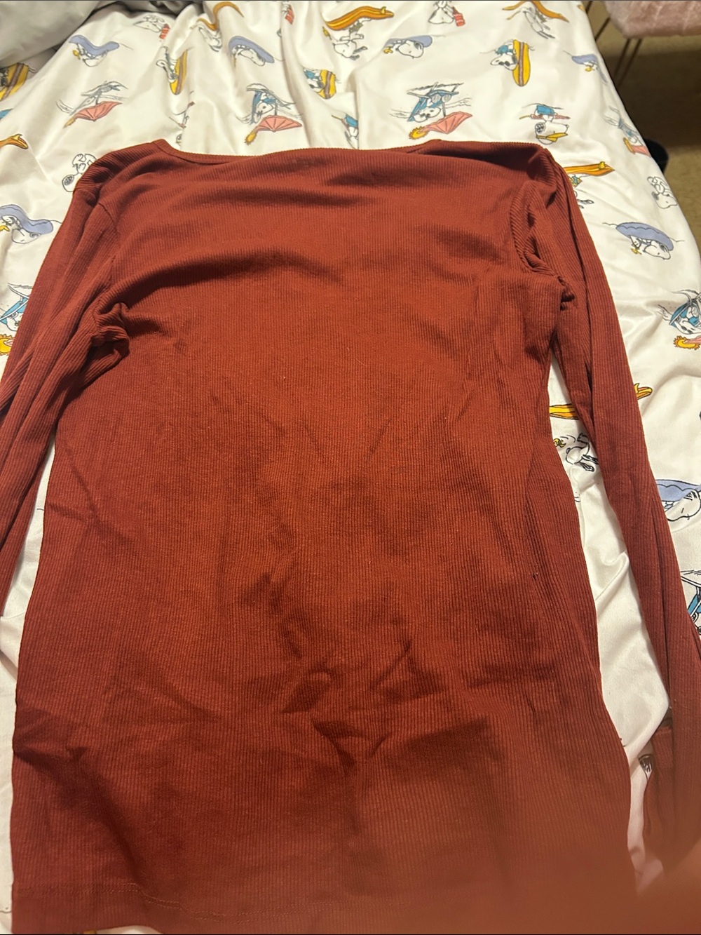 Architect Ribbed Long-Sleeve Top in Rust - Picture 3 of 3